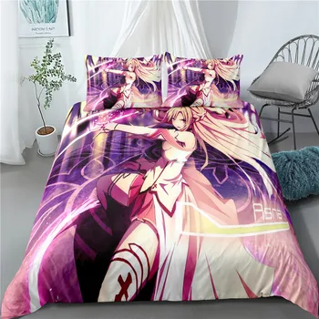 Anime Sword Art Online bytový Textil Vankúš 3D Posteľná Bielizeň Obliečky Deti Cumlík posteľná bielizeň Sady Posteľ Set Home Decor posteľná bielizeň