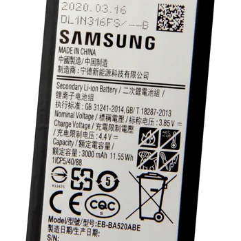 Pôvodné Replacment Batéria EB-BA520ABE Pre Samsung Galaxy A5 2017 Verzia A520 A520S A520F SM-A520F Originálne Batéria 3000mAh