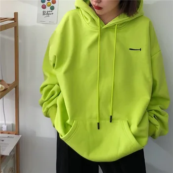 Veľká Veľkosť Mikiny Ženy Nadrozmerné Hoodie Harajuku Kpop Oblečenie Žien Mikina Biela Žltá Zelená Streetwear Oblečenie Priateľmi