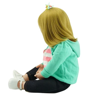 NPK BÁBIKA Bebe reborn blondínka batoľa silikónové dieťa reborn bábiky, hračky pre deti darček 47 cm