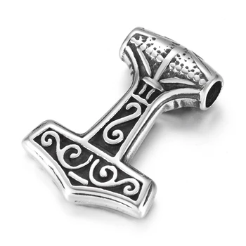 Z nehrdzavejúcej Ocele Viking Thor Kladivo Prívesok, Otvor 4 mm pre Náhrdelník DIY Príslušenstvo Nálezy Šperkov, Takže Muži Kúzlo Dodávky