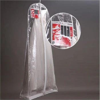Veľkoobchod Svadobné Šaty priehľadnej Kryt Extra Veľké Nepremokavé PVC Pevné Večer Oblečenie Odev Tašky Tlačené LOGO