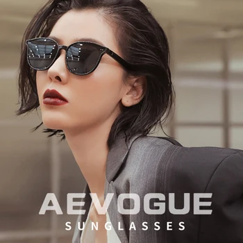 AEVOGUE Ženy, Retro Vonkajšie Polarizované slnečné Okuliare, Transparentné kórejský Kolo Módy Jazdy Slnečné Okuliare Unisex UV400 AE0850