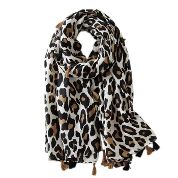 Značka 2020 Nový Dizajn Leopard Dot bavlny, Viskózy Šatkou Šatku Tlač Vysokej Kvality Neckerchief Jeseň Zima Hidžáb Šatky