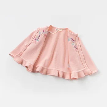DBZ13685-1 dave bella jar dieťa dieťa dievčatá módne kvetinový ruched cardigan deti batoľa kabát deti roztomilý pletený sveter