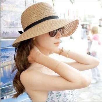 2020 nové letné slamený klobúk ženy veľký okraj celej pláži klobúky kompaktné skladacie ochranu proti uv žiareniu slnka spp bowknot letné čiapky