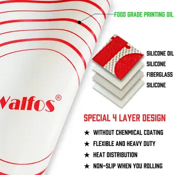 WALFOS 40X60CM Non-Stick Silikón na Pečenie Mat Pad Plech na Pečenie Pečiva Nástroje Koľajových Cesto Mat Veľké Veľkosti pre Tortu Cookie Macaron