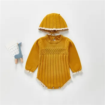 Pletené Detské Oblečenie Novorodenca Romper Jumpsuit Baby Girl Chlapci Oblečenie Onesie Dojčenská Chlapci Dievčatá Romper Playsuit Trakmi