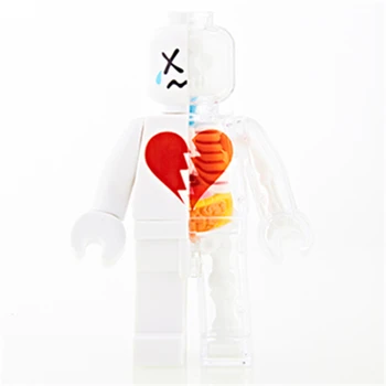 4D Láska biela tehla muž Inteligencie Montáž Hračka Montáž hračka Hľadiska Anatómie Model DIY Popular Science Spotrebiče