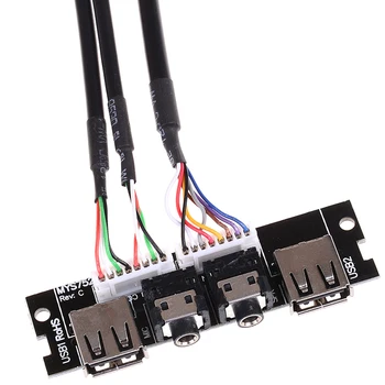 Nové PC Počítač Prípade PCB Predný Panel USB 2.0 Audio Port Mic Kábel prepojovací Kábel Doska