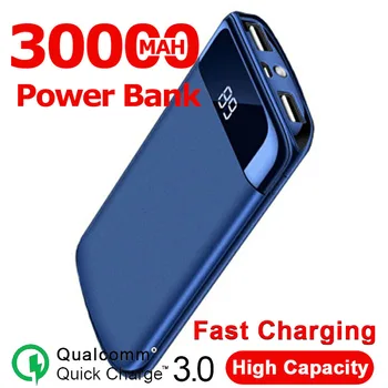 Power Bank 30000mah 2 USB Externé Batérie LED Powerbank Prenosné Nabíjačku Mobilného Telefónu smart phone