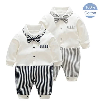 Baby Boy Remienky Bavlna Motýlik Gentleman Strany Oblečenie Na Jar Batoľa Princ Kostým Dieťa Kombinézach Novonarodených Chlapcov, Oblečenie