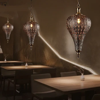 Marocký Lampa Retro Železa, Kovový Prívesok Osvetlenie Priemyselné Vintage Visí Lampa Dekor Loft Jedáleň/Obývacia Izba Reštaurácia Kuchyňa