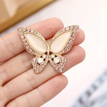 Móda motýľ drahokamu brošňa hmyzu brošňa dámske svadobné hostiny, šperky, šperky, 2 farebné možnosti