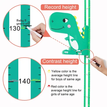 Magnetické Dinosaura Deti Rastu Výška Opatrenie Odnímateľné Pravítko Samolepky na Stenu pre Chlapcov, Dievčatá, Deti, Spálne, detskej izbe Stenu Decor