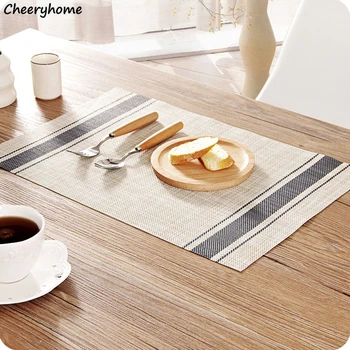 Cheeryhome Placemat PVC Jedálenský stôl mat 4 Ks/veľa Disk Podložky Misy Pad Tácky Nepremokavé obrus Anti-slip Riad Mat