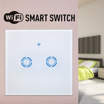 EU / UK/US Konektor Smart Switch Panel 1/2/3 Gang Bezdrôtový Light Switch, Smart Home Časovač vypínač Pracovať s Alexa Domovská stránka Google