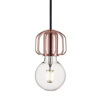 Dánsky dizajn, Moderné Malé závesné osvetlenie spálne Malý železnej klietky kábel prívesok lampa Edison Žiarovky droplight loft