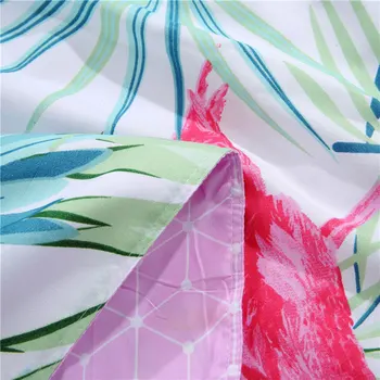 Tropické Leaf Plaids Geometrické 4pcs Posteľ Kryt Nastaviť Cartoon Perinu obliečky A obliečky na Vankúše Cumlík posteľná bielizeň Nastaviť 61001