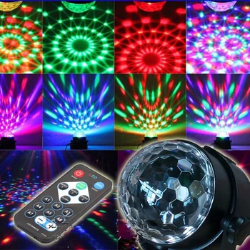 Disko Svetlá Rotujúce Gule Svetlá RGB LED Fáze Svetlá Pre Disco Party BarChristmas Domov KTV Vianoce Svadba + Diaľkové Ovládanie