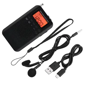 Prenosný Mini Rádio AM, FM Stereo Digitálny Rádio, LCD Displej Ladenie Vrecko Rádiá s Slúchadlá