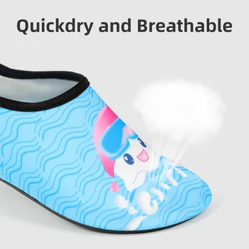 Deti Rýchlo Vyschnúť Šnorchel Plávať Aqua Topánky Vody Neformálne Obuv Naboso Ľahké Ponožky Na Pláži, Bazén, Detský Cartoon Papuče