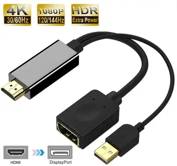 2021 4K 60Hz HDMI DP Converter Kábel 1080P 144Hz HDMI / Displayport Adaptér HDMI 2.0 b, Displej Port, Kábel pre Apple TV PS4 pro