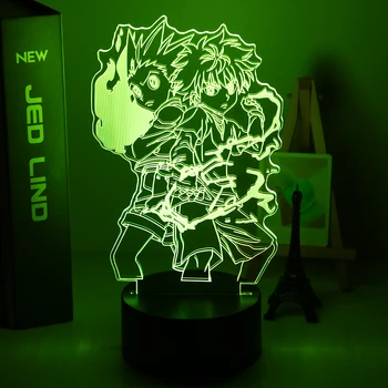 Gon a Killua Obrázok 3d Nočné Svetlo Anime Hunter X Hunter svetlo pre Dieťa Spálňa Decor Osvetlenie Dieťa Darček HxH Lampy, Nočné