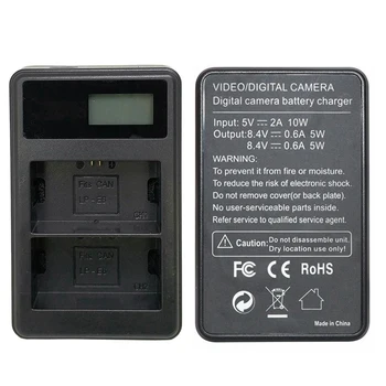Batéria LCD Duálny Nabíjačka pre Canon LP-E6 LP-E6N LC-E6E & Canon EOS 80D