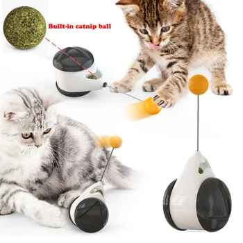 Smart Cat Hračka Zábavné Interaktívne Cat Hračka s Catnip Nepravidelné Striedanie Mačka Loptu Pet Mačka Dodáva Bez Batérie Potrebné
