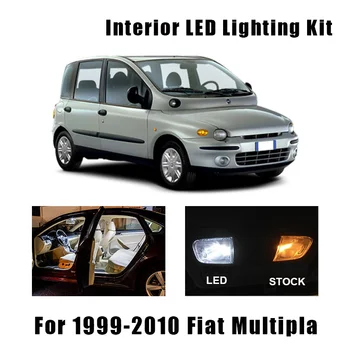 7pcs Biela, Canbus bez Chýb LED Žiarovky Interiérové Stropné Svietidlá Držiak Pre 1999-2010 Fiat Multipla Mapa Čítanie Strop Strechy Lampa