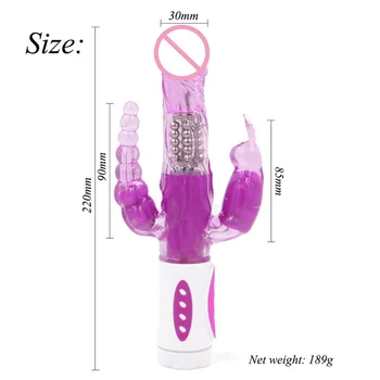 G-Spot Rabbit Vibrátor pre Ženy Stimulátor Klitorisu Masáž, Erotické Double Penetrácia Vibračné Dildo Sexuálne Hračky pre Dospelých Žena