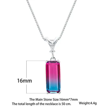 Mystic Fire Rainbow Kameň Prívesok Geometrické Náhrdelníky Pre Ženy, Svadobné Šperky Vintage Módy Strieborná Farba Reťazca Náhrdelník Darček