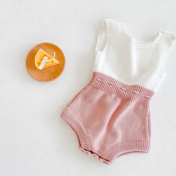 2020 Jeseň Dieťa Romper Pletené Ručne Romper Kvety Dizajn Baby Detská Celkový Dizajn Oblečenie Todder Oblečenie Romper
