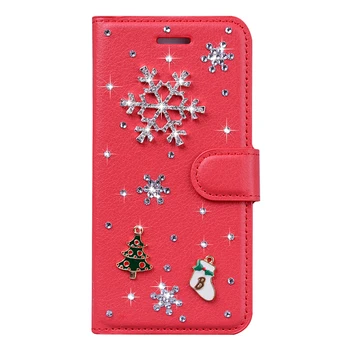 Flip Peňaženky obal pre Samsung Galaxy M51 M31 M31s M30s M21 A21 A21s A31 A41 A51 A71 S8 S9 S10 Plus S20 Ultra Vianočné DIY Kryt