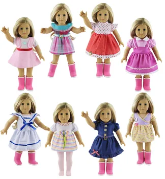 8 Nastavenie Bábiky Oblečenie pre 18-Palcové American Doll rôzne Princezná Šaty