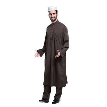 2020 Módne Mužov Arabských Kaftan Saudskej Thobe Thoub Abaya Župan Daffah Dishdasha Moslimské Oblečenie Pre Mužov, Horúce islamské oblečenie