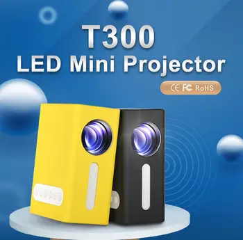 LED Mini Projektor T300, 320x240 Pixelov, Podpora 1080P HDMI kompatibilné s USB Prenosné Proyector Home Media Player Deti Darček VS YG300