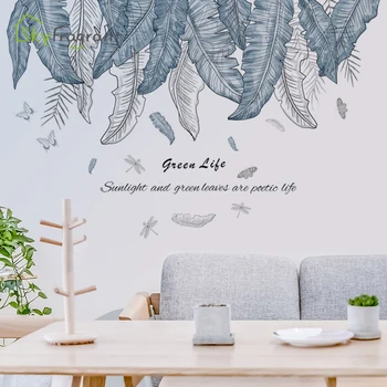 Kreatívne tropické listy stenu, nálepky literárny samolepiace nálepky domova obývacia izba pozadí steny dekor spálňa decor
