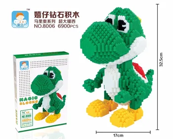 Xizai Spojenie Blokov Cartoon Budovy Hračky Veľká Veľkosť Yoshi Montáž Inteligencie Tehly Aukcie čísel pre Deti Darček 8006