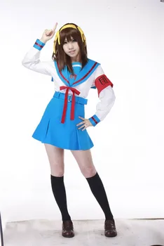 Suzumiya Haruhi Č Yuuutsu anime cosplay Suzumiya Haruhi zimnej školy jednotné cosplay halloween kostýmy