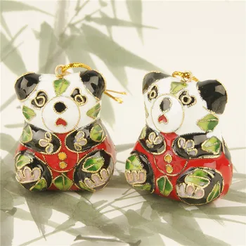 Nové veľkoobchodné 10PCS ČÍNSKY RUČNÉ Cloisonne smalt panda Vianočné Ozdoby