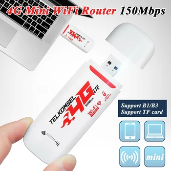 Prenosné 4G/3G, LTE Auto WIFI Router Hotspot 150Mbps Wireless USB Dongle Mobilného Širokopásmového Modemu SIM Karty, Odblokovaný