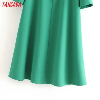 Tangada módne ženy nazeleno letné šaty krátke rukáv v krku dámy midi šaty vestidos 2L19