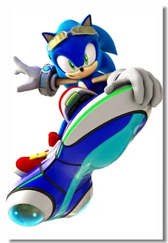 Vlastné Plátno Nástennú Maľbu Sonic Dekorácie Sonic Jazdcov Zero Gravity Plagát Sonic Ježko Samolepky Na Stenu Detskej Izbe Tapety #0505#