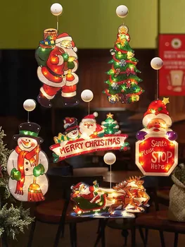 Vianočné Svetlo Santa Claus Prísavky Okna Visí Svetlá Na Vianočný Dekor Atmosféru Scény Dekor Slávnostné Dekoratívne Osvetlenie