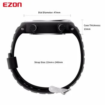 EZON T007 Srdcového tepu Fitness Spustené Digitálne Hodinky Vodotesné 50M Budík Stopky Športové Náramkové hodinky s Hrudníka Popruh