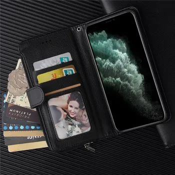 Flip Peňaženky puzdro pre iPhone XR X XS 11 Pro Max Zips Kabelku Kožené puzdro pre iPhone SE 2020 8 7 6 6 Plus 5 5S Karty Kryt Telefónu