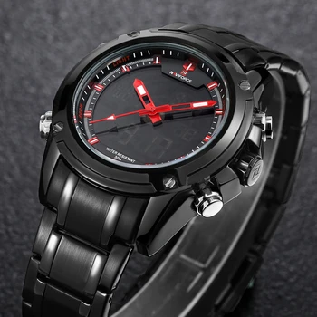NAVIFORCE Top Luxusné Značky Mužov 3Bar Vodotesný LED Vojenské Športové Hodinky Muž Quartz Analógové Digitálne Náramkové hodinky Relogio Masculino