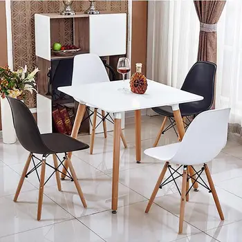 Domov jedálenský stôl obdĺžnik tabuľka Biela farba tabuľka na nohy buk kuchynský stôl moderný stôl 120*60 cm pre ruskú rodina